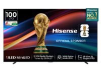Hisense 253 cm (100 Inches) 4K QLED Mini-LED Smart TV | 1000 NITS Peak Brightness | 165Hz Game Mode | Dolby Vision, Dolby Atmos | 2.1 CH 50W Speakers (Built-in Subwoofer) | VIDAA OS | 100U7Q (Black)