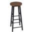 Indian Decor . 45170 Mdf With Metal Legs Breakfast Kitchen Counter Bar/Seat/Chairs/Barstools/High Stools (Dark Wooden) - Black