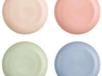 Irida Naturals Planet Friendly Dinner Plates Set - Lightweight & Unbreakable Microwave Safe Serving Plates for Hot & Cold Servings, 10 inch Pack of 4 (Multicolor)