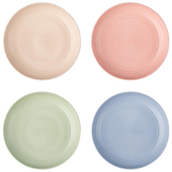 Irida Naturals Planet Friendly Dinner Plates Set - Lightweight & Unbreakable Microwave Safe Serving Plates for Hot & Cold Servings, 10 inch Pack of 4 (Multicolor)