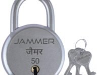 JAMMER Round 50 Lock and Keys, 6 Steel Lever, Single Locking, Small Size Padlock for Home, Size 50mm, Home Improvement Protection Silver Fnish (3 Keys)