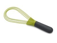 Joseph Joseph Twist Silicone Whisk – Foldable Kitchen Whisker Tool, Heat-Resistant & Easy to Store, Ideal for Baking and Cooking, Grey/Green