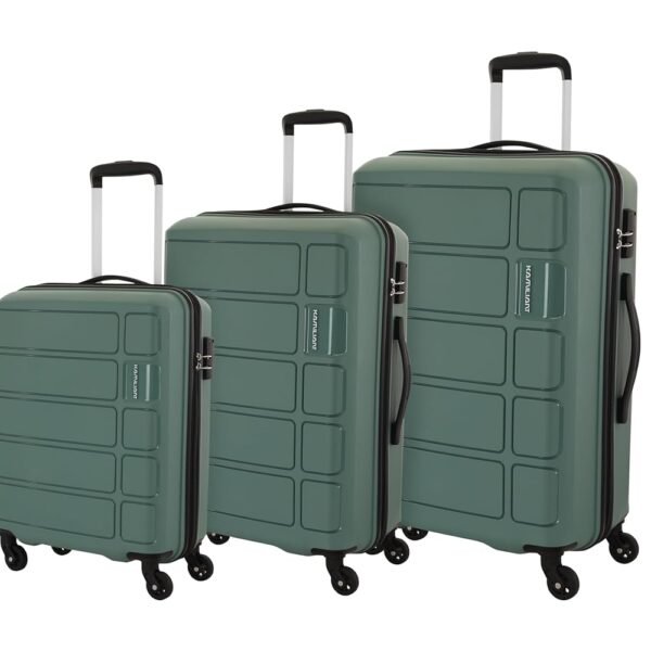 Kamiliant American Tourister Harrier|Trolley Bag Set of 3 (55+68+79cms) for Travel| Hard Case Polypropylene (PP) Suitcase|360° 4-Wheel Spinner Luggage Trolley Bag|Combination Lock|Slate Grey