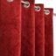 Kiara Creations Velvet Emboss Damas Room Darkening Grommet Curtains for Door- 7 Feet (Pack of 2) Maroon