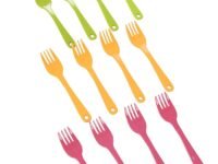 Kids Fork Set, 12 Pcs Multicolour Reusable Serving Forks for Kids' Tiffin