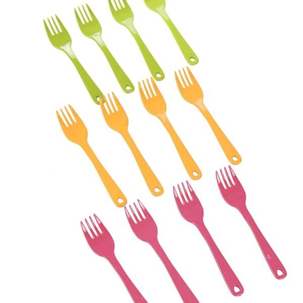 Kids Fork Set, 12 Pcs Multicolour Reusable Serving Forks for Kids' Tiffin