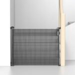 Kids Station Retractable Safety Gate for Toddlers - Barrier Fence - Mesh Baby Gate for Door and Stairs - Retractable Mesh - Height 90cm or 2.9ft - Expandable to 140cm or 4.6ft (Black)