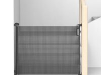 Kids Station Retractable Safety Gate for Toddlers - Barrier Fence - Mesh Baby Gate for Door and Stairs - Retractable Mesh - Height 90cm or 2.9ft - Expandable to 140cm or 4.6ft (Black)
