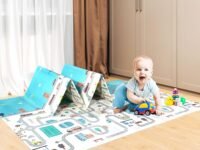 Kidsmate Baby Town Extra Large Reversible Baby Play Mat | BPA Free Learning & Crawling Foldable Foam Mat (6.5x5 ft, 0.6cm Thickness) Multicolor
