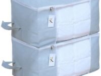 Kuber Industries Non-Woven Underbed Storage Organiser Set Of 2 (Grey), 47 Centimeters, 33 Centimeters