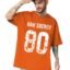 LEOTUDE Men Half Sleeve Round Neck Graphic Font Printed Cottonblend Oversized Tshirts (Colour: Orange)