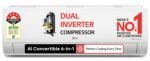 LG 1 Ton 5 Star Dual Inverter Split AC (Copper, AI Convertible 6-in-1 Cooling, Faster Cooling & Energy Saving, 4 Way Air Swing, HD Filter with Anti-Virus Protection, Viraat Mode, US-Q14ENZE, White)