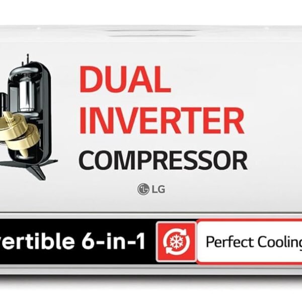 LG 1 Ton 5 Star Dual Inverter Split AC (Copper, AI Convertible 6-in-1 Cooling, Faster Cooling & Energy Saving, 4 Way Air Swing, HD Filter with Anti-Virus Protection, Viraat Mode, US-Q14ENZE, White)