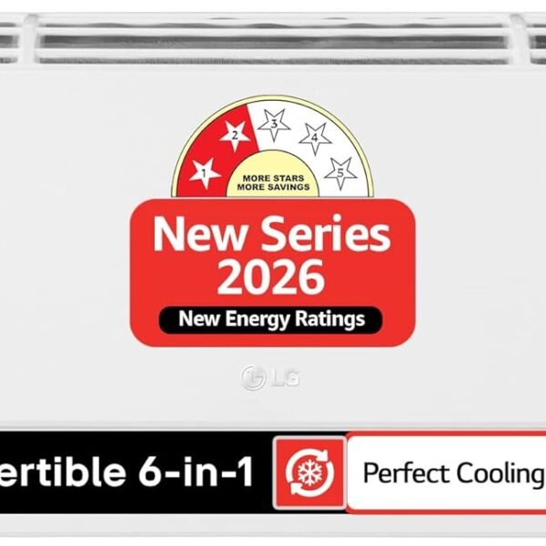 LG Essential Series, 0.8 Ton 2 Star,New star rated, Smart Inverter Split AC (Copper, Convertible 6-in-1 Cooling, Faster Cooling & Energy Saving, HD Filter with AntiVirus Protection, AS-Q11KNVE, White)