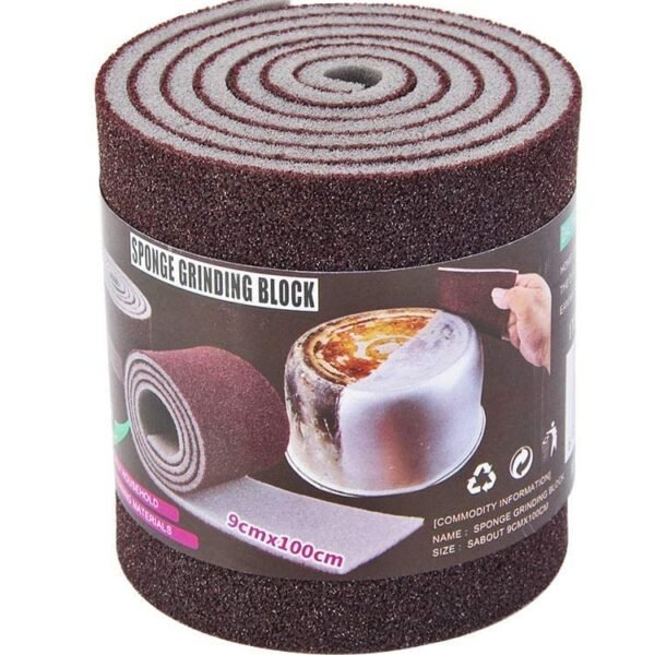 LandVK Scratch Proof Kitchen Utensil Cleaning Scrubber Sponge for Pantry, Dishwashing, Bathroom and Toilet Washing, Floor Cleaning, 100cm Sponge Roll, Multicolor, Pack of 3