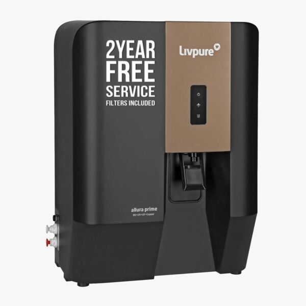 Livpure Allura Prime Water Purifier RO+UV+UF+Copper+Alkaline | Zero Cost for 2 Yrs - Filters Included | 10 Stage Advanced Purification | In Tank UV Sterilisation | 7 Ltr