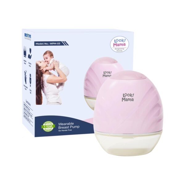 Look Mama Wearable Electric Breast Pump for Breastfeeding – Hands-Free, 3 Pumping Modes, 5 Flange Sizes, Electric Milk Pump for Feeding Mothers, 150ml milk tank, Type-C Fast Charging, Comfortable & Efficient Pumping Machine