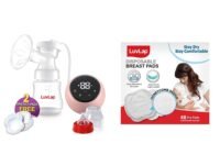 LuvLap Electric Breast Pump & Nursing Breast Pad, 48 Pcs