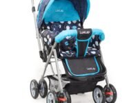LuvLap Sunshine Baby Stroller/Pram for 0 to 3 Years, New Born/Toddler/Kid, 5 Point Safety Harness, Adjustable backrest, 360° Swivel Wheel, Large Storage Basket, Reversible Handlebar (Blue)