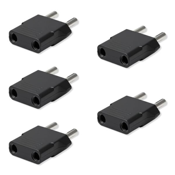 MX World Conversion Europe to India Plug Adapter Type D | Moulded Round 2 Pin to Round 4mm Indian Plug Converter | Universal Travel Power Adapter for Imported Electronics | Pack of 5