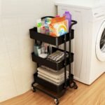 MYHEART™ Kitchen Storage 3 -Tier Trolley Rack with Caster Wheels Rolling Cart Metal Utility Space Saving Home Storage Organizer Racks and Self with Wheel