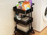 MYHEART™ Kitchen Storage 3 -Tier Trolley Rack with Caster Wheels Rolling Cart Metal Utility Space Saving Home Storage Organizer Racks and Self with Wheel