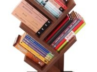 Madhuran Engineering Wood Studio Shelf Bookcase Space Saving Holder Books Office Desk Organizer (Matte, Classic Walnut)