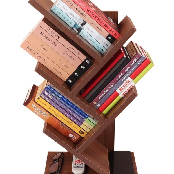 Madhuran Engineering Wood Studio Shelf Bookcase Space Saving Holder Books Office Desk Organizer (Matte, Classic Walnut)