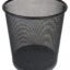 Metal Mesh Waste Basket Round Cover Less Trash (235 x 265 x 190 mm, Black)