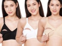 MomToBe Women's Cotton Multicolor Full Cup Non Padded Feeding Bra/Nursing Bra/Maternity Bra Combo - Pack of 3