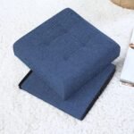 Multipurpose; Luxury Furniture Square Foldable Storage Ottoman Foot Rest Short Children Sofa Stool Bench for Bedroom Home Office X-Large Size (38 X 38 X 38 C.M.) (38 * 38 * 38, Blue)
