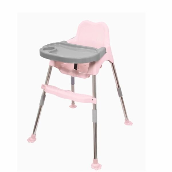 My Giraffe Bobo 3-in-1 Convertible Baby High Chair with Tray & Footrest | Easy-to-Clean Feeding Chair & Toddler Seat, Lightweight & Sturdy (Pink, Up to 20kg)