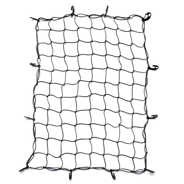 NIKAVI 3’ x 4’ Heavy Duty Bungee Cargo Net Grid Mesh Roof Rack Net with 12 PCS ABS Hooks for Pickup Truck Bed and SUV Roof Travel Luggage Rack