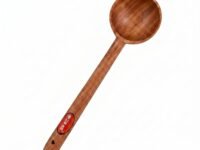 Neem Wood Ladle Handcrafted (12 Inch) | Natural Kalchi/Kadchi for Cooking | Antibacterial & Heat Resistant | Deep Bowl Wooden Soup Spoon | Non-Stick Safe & Chemical-Free Kitchen Utensil