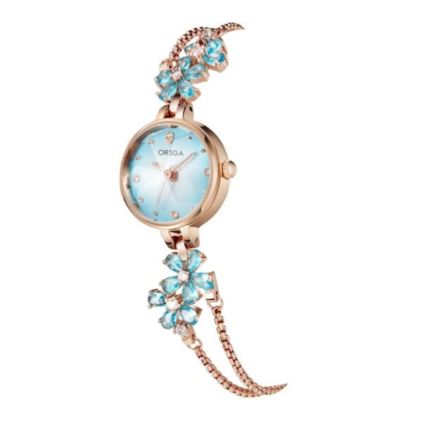 ORSGA Fleur Bracelet Watch for Women Dial Flower Chain Watches Analog Ladies Latest Stylish Diamond Wrist Gift Anniversary Birthday
