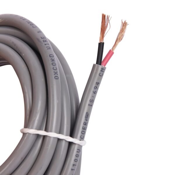 OXCORD 2 core Round Copper Wires and Cables 4mm for Domestic and Industrial Electric Connections (10 Meter)