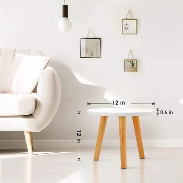 OXMIC Display and Accent Wooden Side Table - Coffee Stand, Home Storage Organizer for Living Room, Bedroom - End Table, Plant Stand, Round Stool