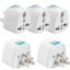 Ocko Universal Type B USA Conversion Adapter Plug | 3 Pin Converter Socket | Indian to Universal Adapter | USA, Canada, Brazil to India | Suitable for Laptop, Camera, Charger (Pack of 5, White)