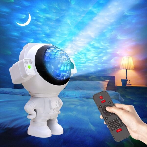 One94Store Astronaut Star Projector Light with 2×4W LED Power, 180° Wide-Angle Projection of Moon, Stars & Clouds, Bluetooth, Voice Activated & Flash Music Modes, Remote with 16.4ft Range, USB Powered