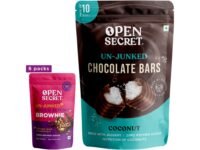 Open Secret Valentine Gift Chocolate Almond Brownie(Pack 6), Coconut Chocolate(Pack 10) for Girlfriend, Boyfriend, Husband, Wife| Zero Refined Sugar No Maida Guilt