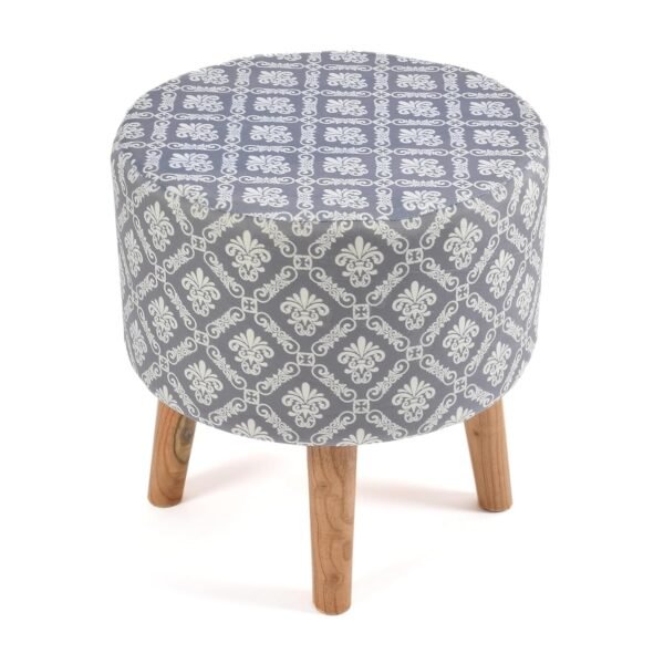 Ottoman Pouffes Sitting Stool for Living Room Velvet Wooden Furniture Puffy Footrest Foot Footrest Seat Pouf Footstool for Office Home Decor, 16x16x17 Inches, Grey