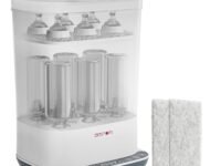 PROMOM 6-in-1 Baby Bottle Sterilizer & Dryer with Air Filter & LED Controls | Kills 99.9%* Germs in 10 min Cycle | Quick Drying & Storage | Stays Sterile Upto 72hrs* | Steam Sterilizer for Bottles, Breast Pump Accessories & Baby Items, EXTENDED 1+1 YEAR WARRANTY, EXTRA AIR FILTER.