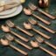 Parage 12 Pieces Stainless Steel Rose Gold Cutlery Set, 16 cm Each, Premium Spoon & Fork Set for Home & Kitchen, PVD Rose Gold Flatware, Elegant Dining (6 Dinner Spoons & 6 Dinner Forks)