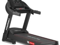 PowerMax Fitness TDM-96B 4HP DC Treadmill for Home | 110KG Max User Running Machine | 14km/hr Top Speed, 4-Level Manual Incline | Bluetooth for app, Speaker, Mp3 | Foldable Cardio Machine, LED Display
