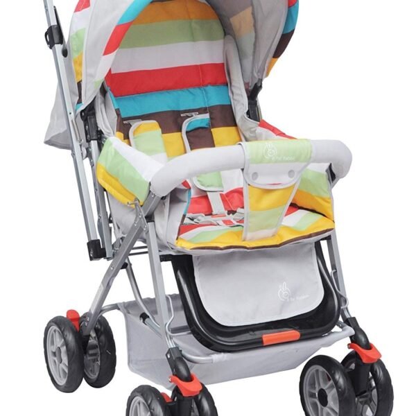 R for Rabbit Lollipop Lite Baby Stroller for 0 to 3 Years Pram with 5 Point Safety Harness, Reversible Handlebar & Cushioned Seat with 3 Level Seats Recline/Lightweight Stroller for Kids (Rainbow)
