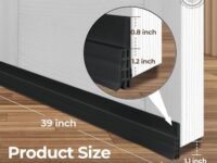 RANUR Self Adhesive Silicone Door Bottom Sealing Strip Guard for Home Door Protector for Home from Dust,Waterproof, Soundproof Door Seal, Door Air Blocker 1 Meter (1 Meter, Black)