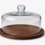 RH Creations Wood Cake Stand with Glass Dome Cloche, Serving Cake Plate with Dome Lid Serving Platter Tray Dessert Stand for Home Kitchen Baking