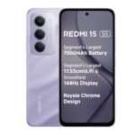 Redmi 15 5G Sandy Purple 8GB + 128GB | Segment's Largest 7000mAhA Battery | Segment's Largest Display 17.53cm(6.9) Up to 144Hz | Snapdragon 6s Gen 3 | 18W Reverse Charging | 50MP AI Dual Camera