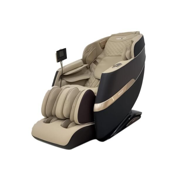 RoboTouch MaxVibe Full Body Massage Chair with Zero Gravity, Shiatsu, Heat Therapy, Air Compression, Foot Roller & Bluetooth Speaker – Luxury Recliner for Home & Office Relaxation (Beige)