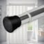 SITTELLA® (105Cm To 170Cm) Extendable Shower Curtain Tension Rod Non-Drilling Anti-Skid Spring Pull Rod -Stainless Steel, Silver-Black